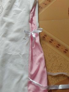 Comfortable White Lounge Pants with Pink Accents