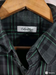 ColorPlus Olive Green Slim Fit Button Down Shirt(Mens