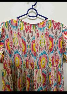 Boho Print Tiered Mini Dress