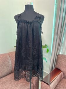Elegant Black Lace Slip loss fit  Dress
