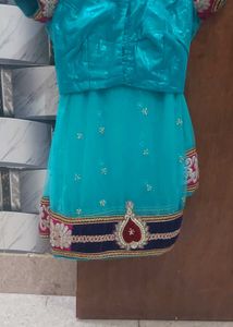 net saree with blouse and peticot