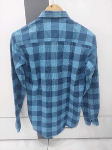 blue checkered shirt