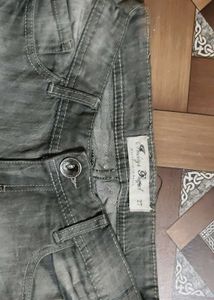 grey denim shorts