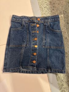 Denim Button-Up Mini Skirt