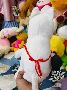 Cute Moomin Plush Toy with Red Striped Collar