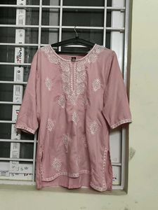 Embroidered Pink Kurti