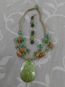 Boho Beaded Necklace and Earrings Set