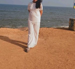 Cream Textured Knit Co-ord Set