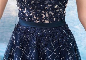 Elegant Navy Sequined Gown
