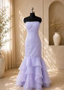 Lavender Ruffle Mermaid Gown
