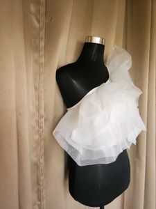 Sheer Ruffle White Top