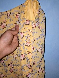 Yellow Floral Midi Dress
