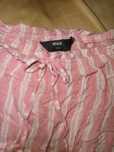 Pink Striped Off-Shoulder Top🩷