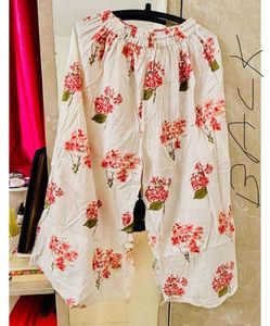 White Floral Palazzos