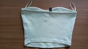 Ribbed White Tube Top