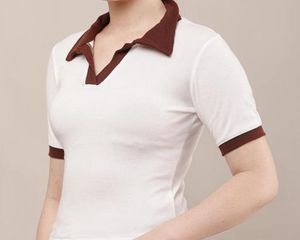 Brown Trim Polo Top