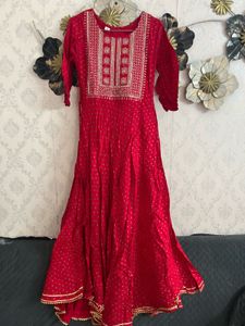 Vibrant Red Embroidered Kurta