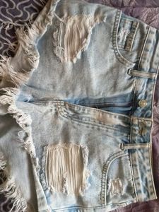 Distressed Denim Shorts