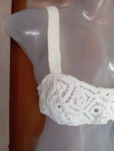 Cream Crochet Bralette