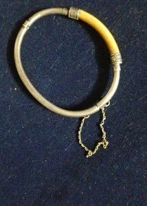 IMPORTED|Vintage Silver & Real Ivory Bracelet