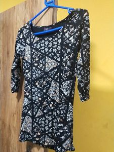 Black Printed Top