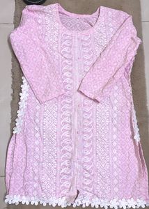 Side Lace Embroidered Kurta