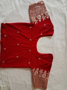 Red Embroidered Blouse