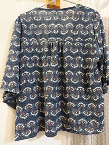 Blue Paisley print Top