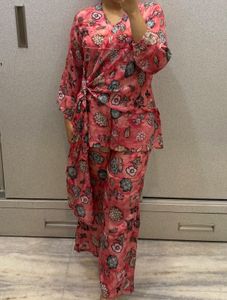 Trendy Pink Floral Cord Set