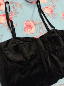 Black Velvet Corset Top