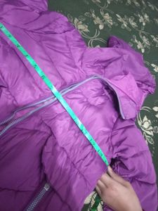 Purple Quilted Puffer Coat
