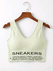 Green Graphic Sports Bra