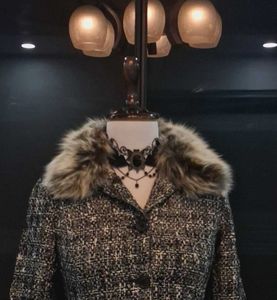 Elegant Tweed Jacket with Faux Fur Collar