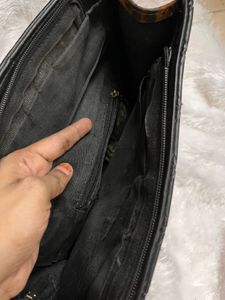 Embossed Black Handbag