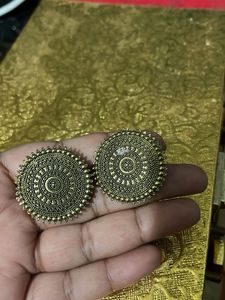 Oxidized Silver Jhumka Earrings