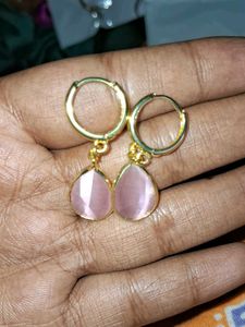 Elegant Pink Teardrop Earrings