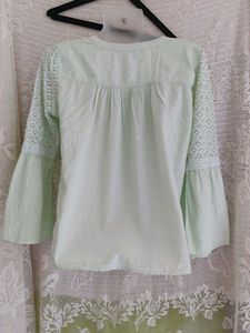 Light Green Embroidered Kurta Top