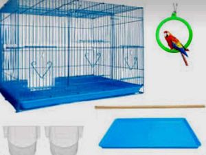Durable Blue Bird Cage for Small Pets