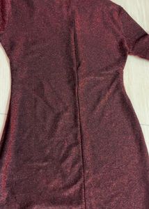 Sparkly Maroon Long Sleeve Dress