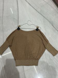 Sparkly Gold Dolman Sleeve Top