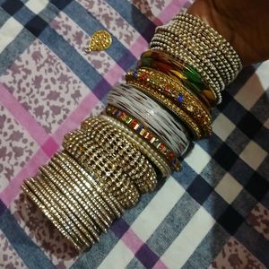 COMBO of Sparkling CZ Bangles Sets with