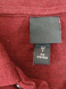 boys Burgundy Polo T-Shirt