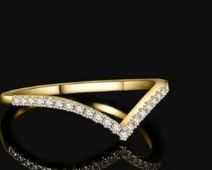 American diamond 1 gram Gold plated Sparkling V-Sh