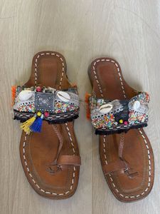 Boho Embellished Flat Sandals