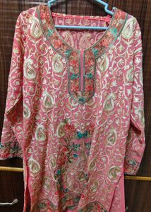 Beautiful Embroidered Pink Kurta