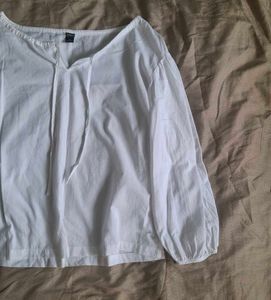 White Boho Cotton Blouse