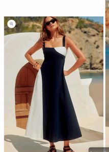 Chic Black &amp; White Midi Dress