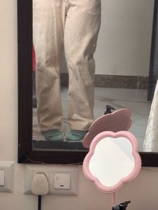 Cream Wide Leg Jeans