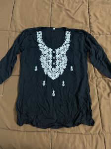 Black Embroidered Kurti