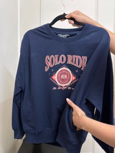Navy Blue Sweatshirt with Pockets